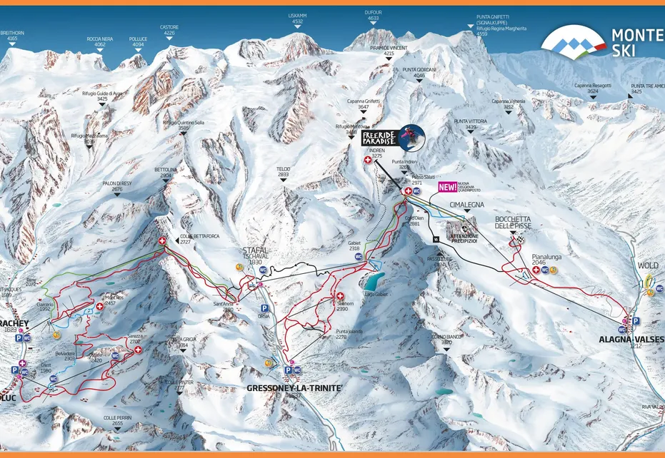 Alagna Valsesia Ski Map