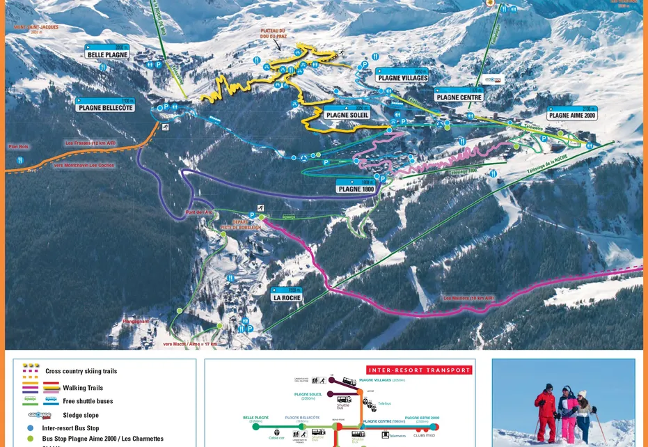 Winter Hiking Map La Plagne