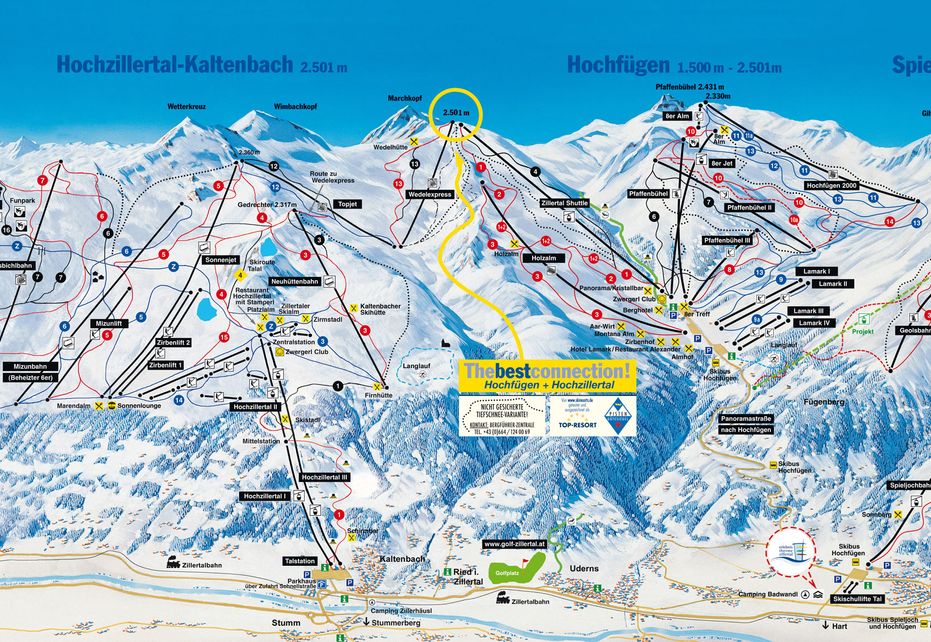 Hochfügen Piste Map | Ski Maps & Resort Info | PistePro