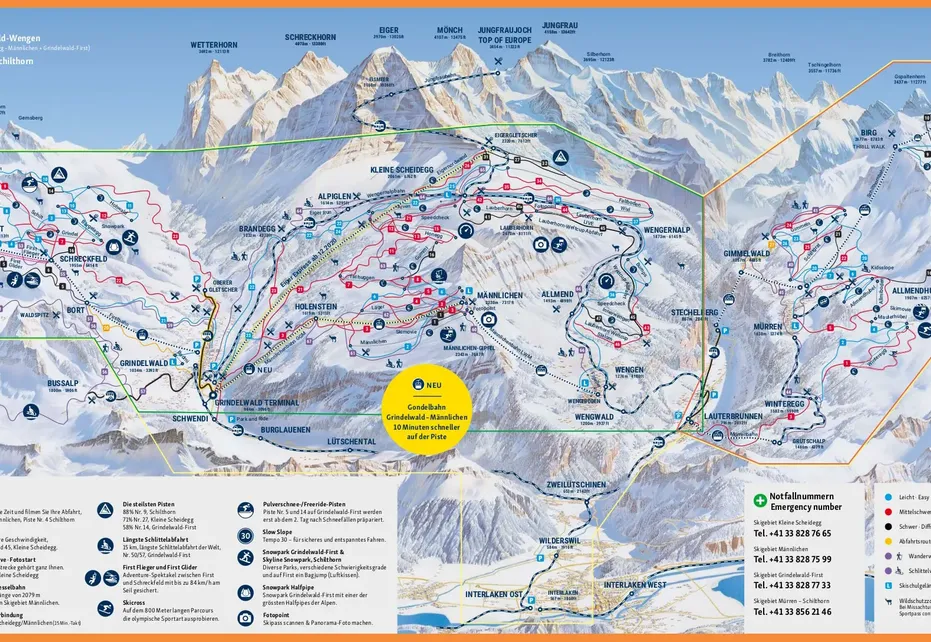 Jungfrau Ski Map