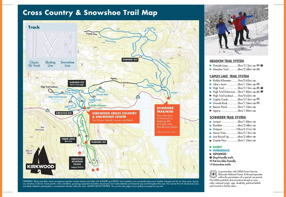 Kirkwood Cross Country Ski  map
