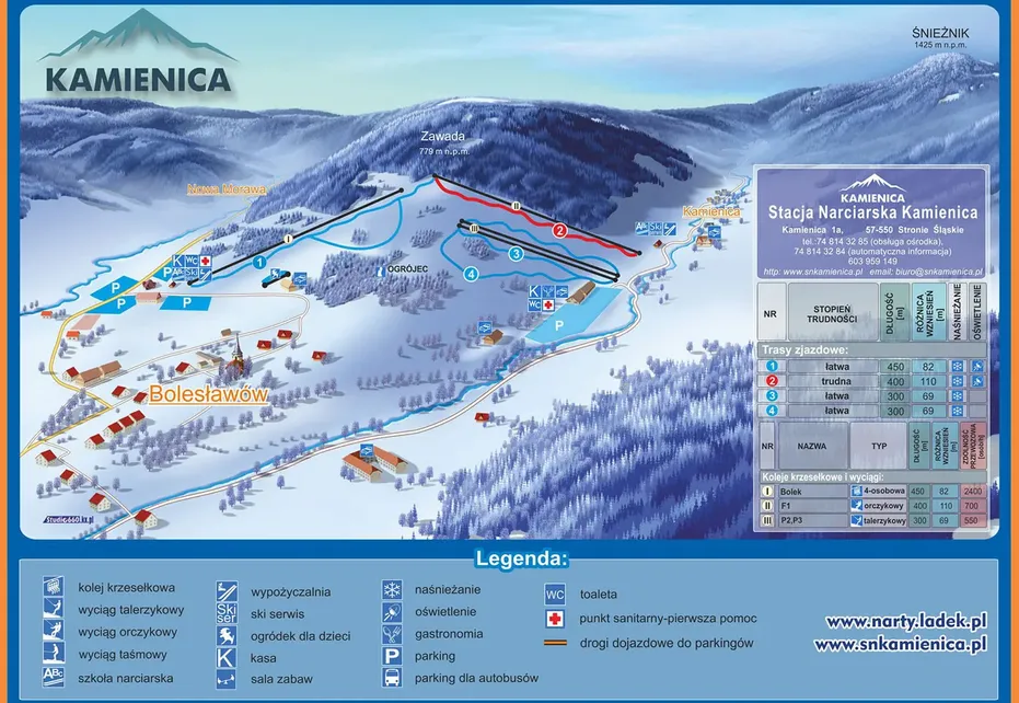 Kamienica Ski Map