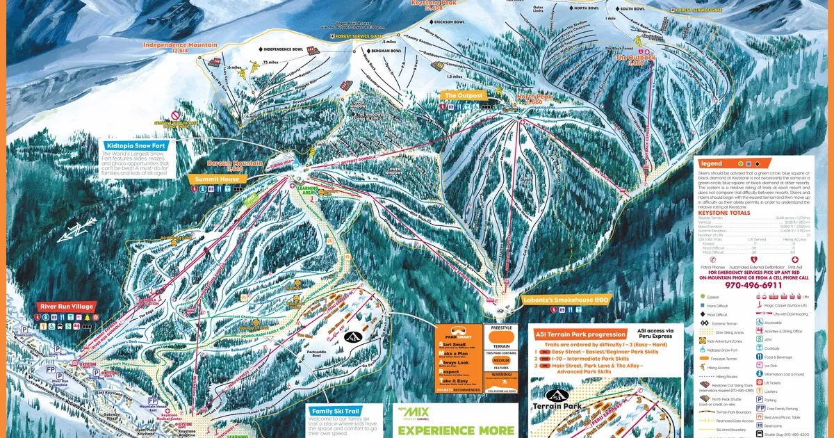 Map Of Keystone Colorado Keystone Piste Map | Ski Maps & Resort Info | Pistepro