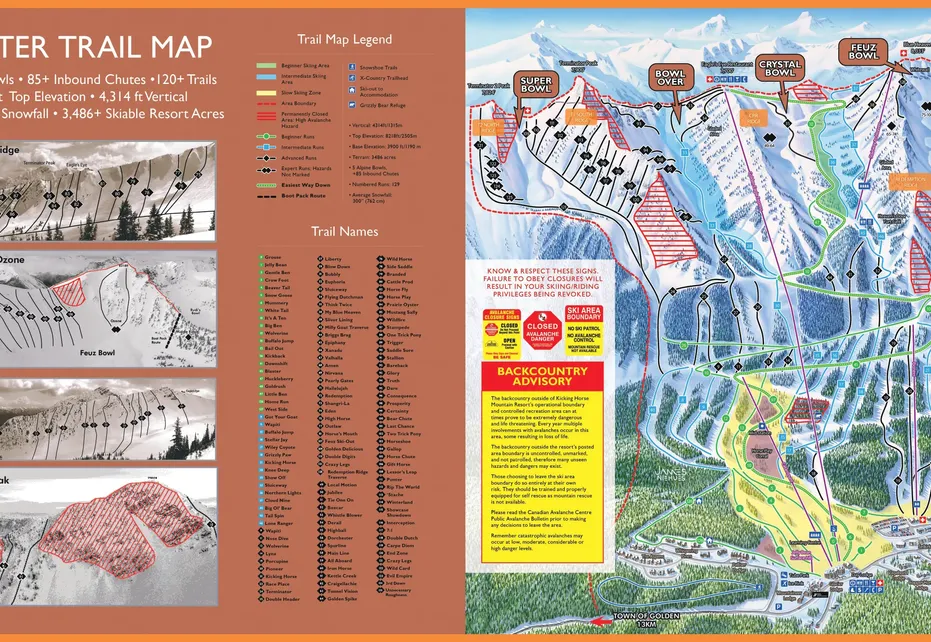 Kicking Horse Ski Map