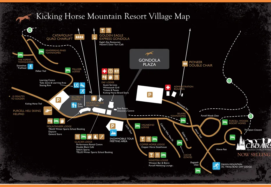 Kicking Horse Village Map