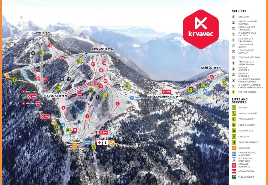 Krvavec Ski Map