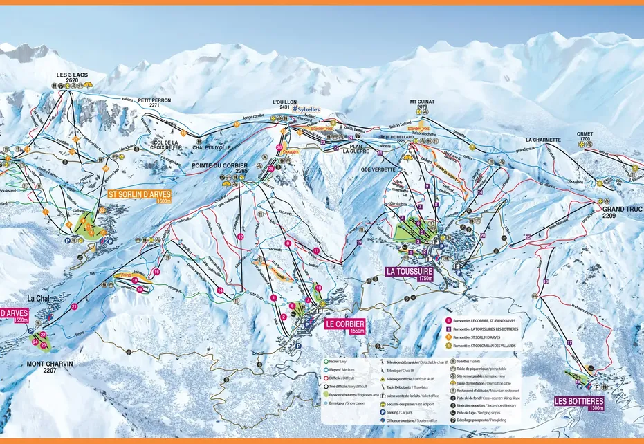 Les Sybelles Ski Map