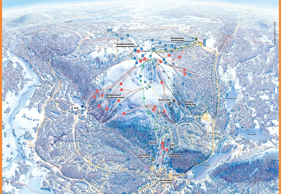 Derivation Transformer Skov Levi Piste Map | Ski Maps & Resort Info | PistePro