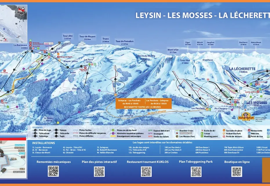 Les Mosses Ski Map