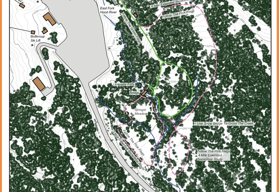 Mount Hood Meadows Snow Shoe Map