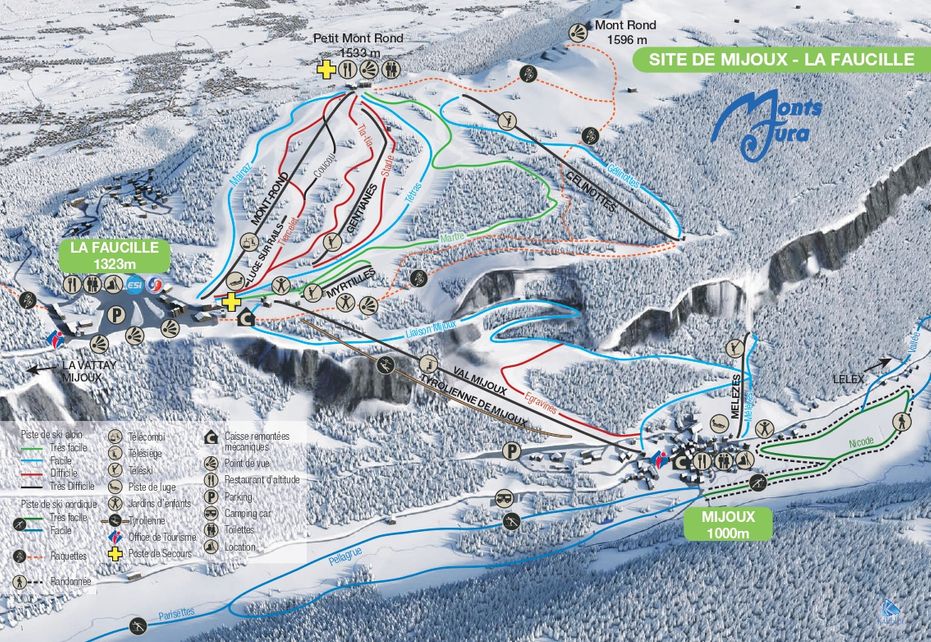 Mijoux Ski Map