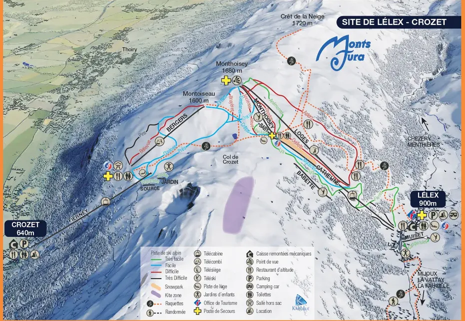 Lelex and Crozet Ski Map