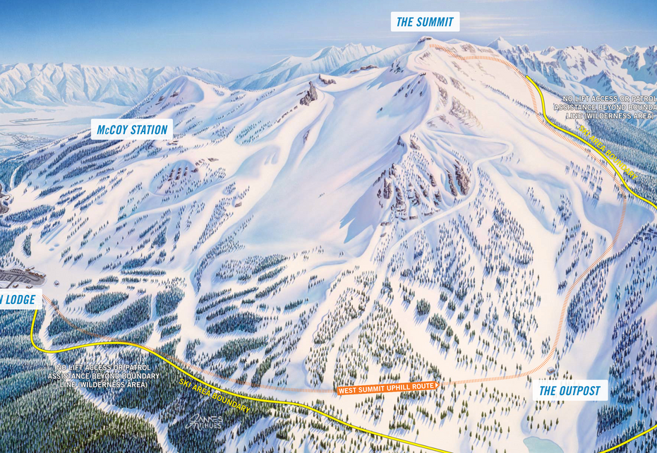 Mammoth Mountain Ski  Map - Back side
