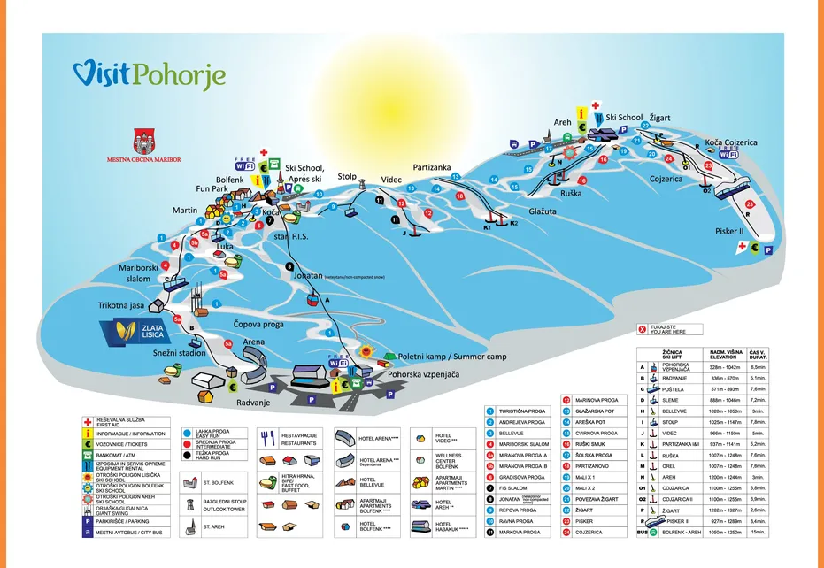 Maribor Pohorje Ski Map