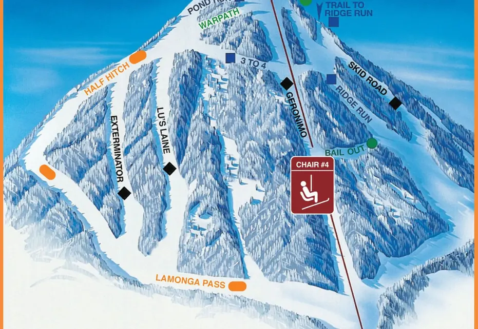 Mount Spokane Ski  Map - Chair 4