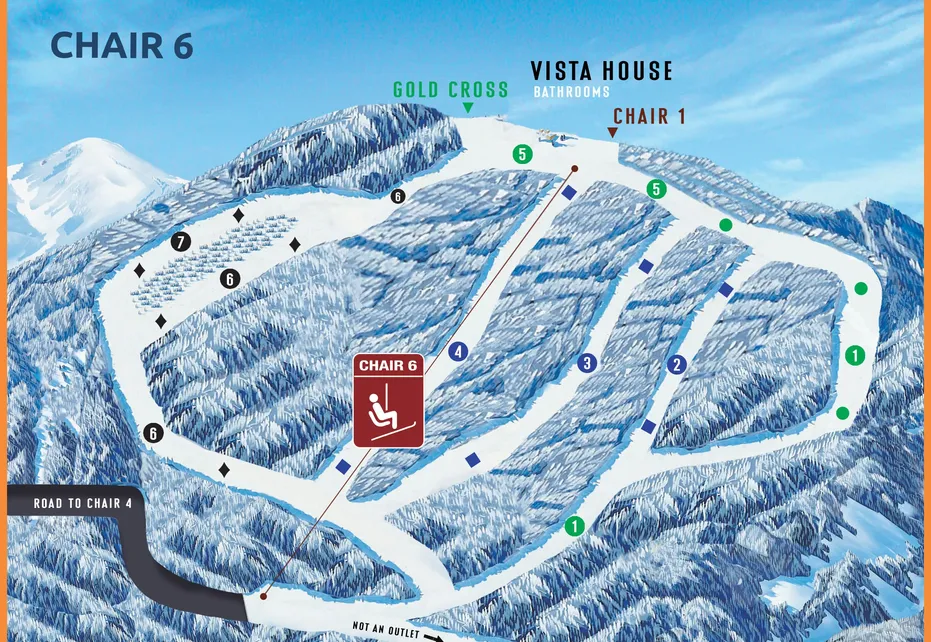 Mount Spokane Ski  Map - Chair 6