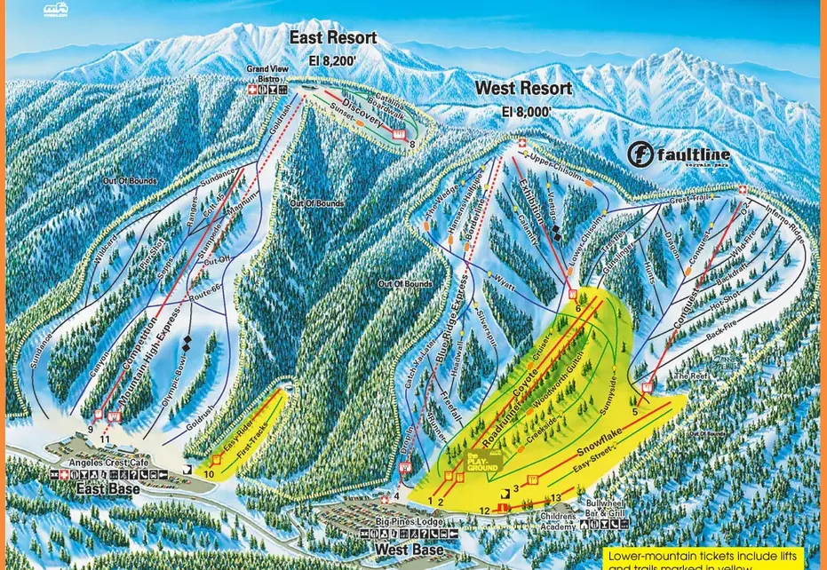 Mountain High Ski  Map