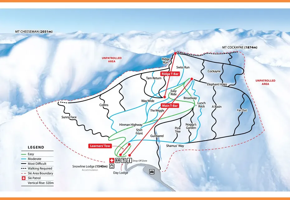 Mt Cheeseman ski map