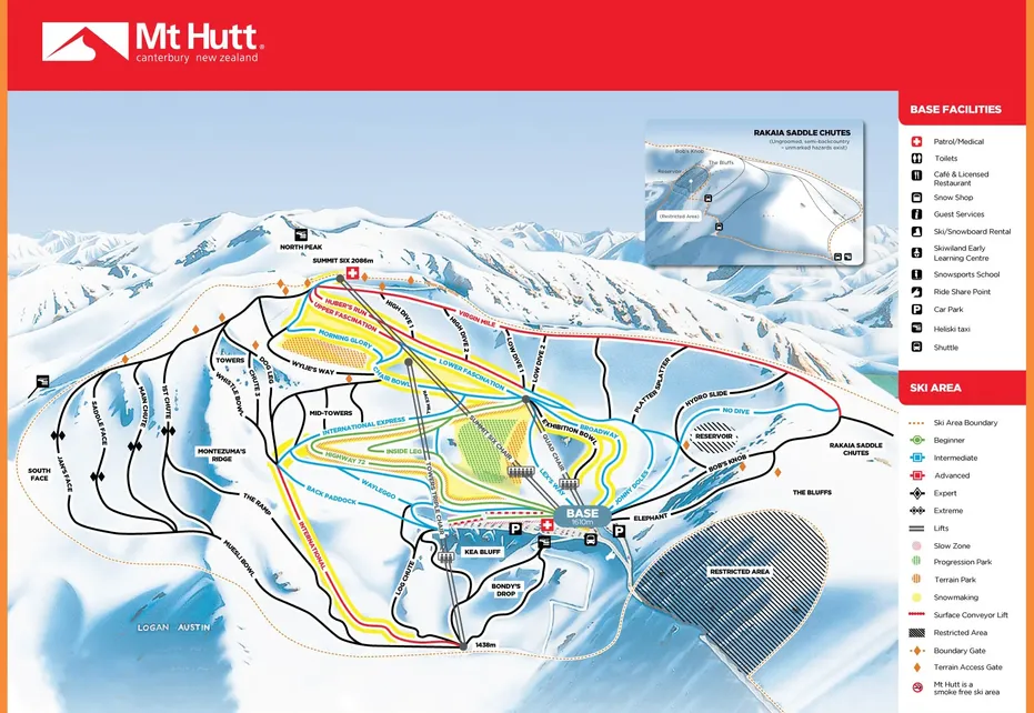 Mt Hutt Ski Map