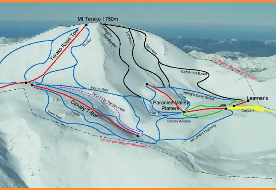 Mt Lyford ski map