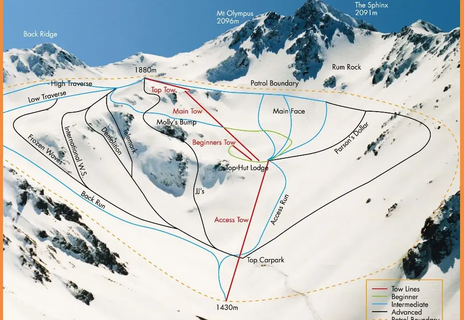 Mt Olympus ski map