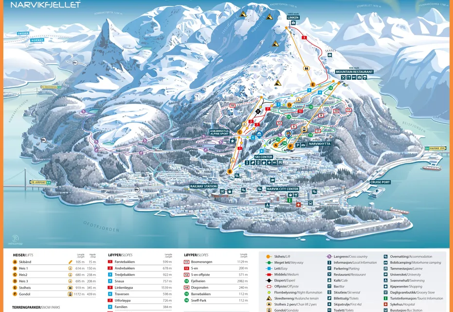 Narvik Ski Map