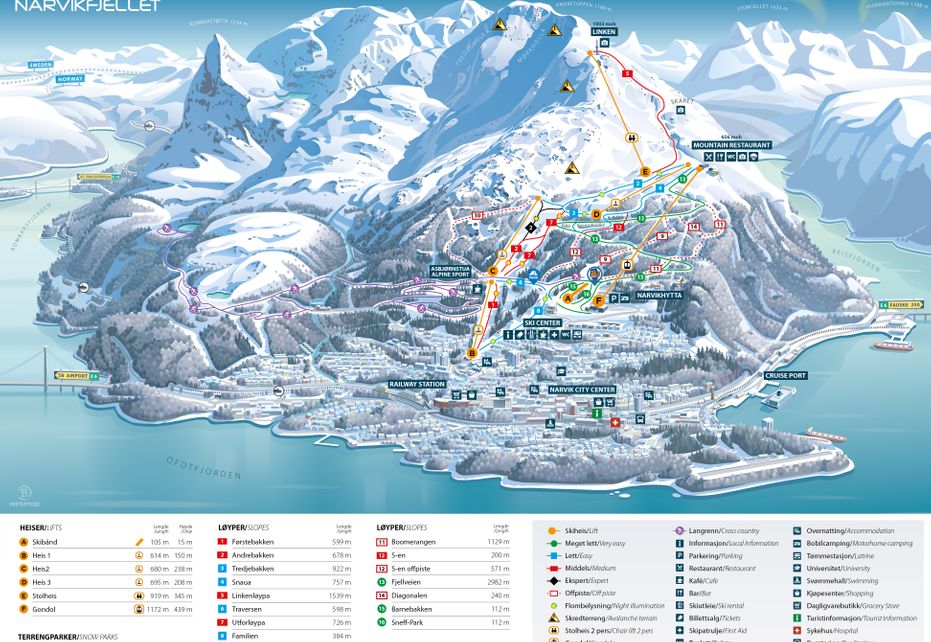 Narvik Ski Map