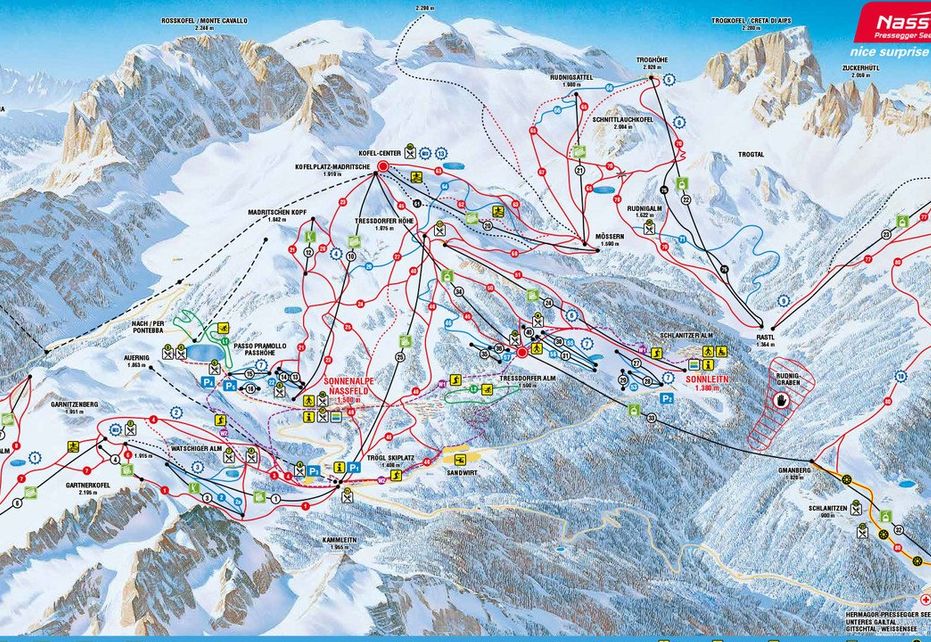Sonnenalpe Nassfeld Ski Map