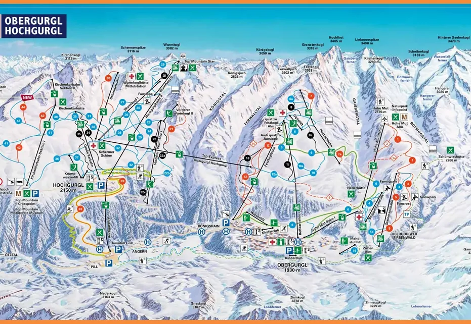 Hochgurgl Ski Map
