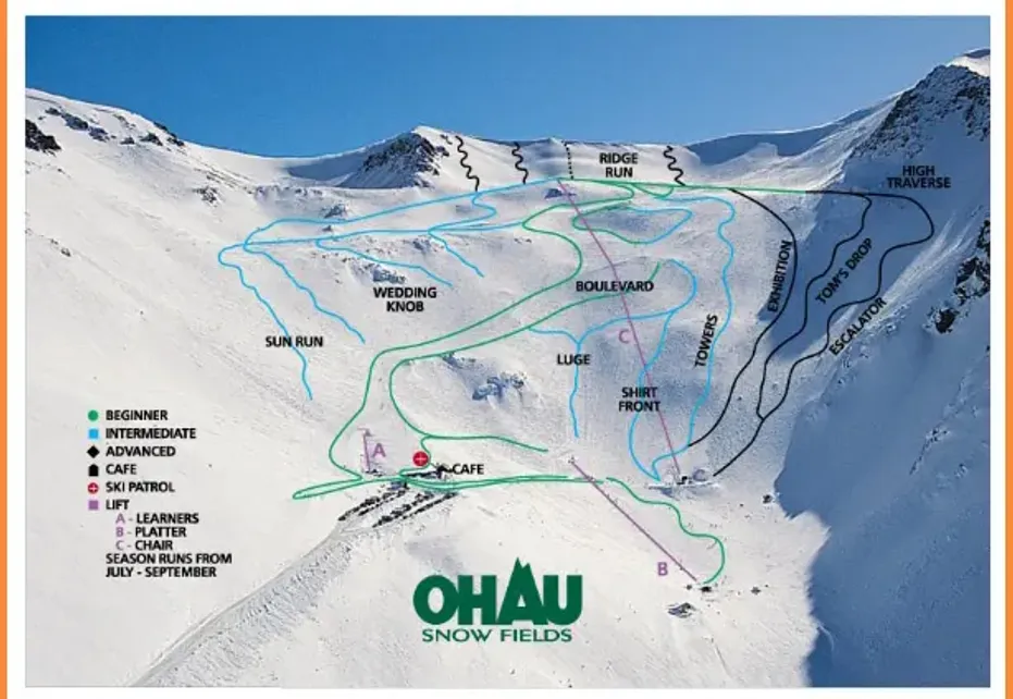 Ohau ski map