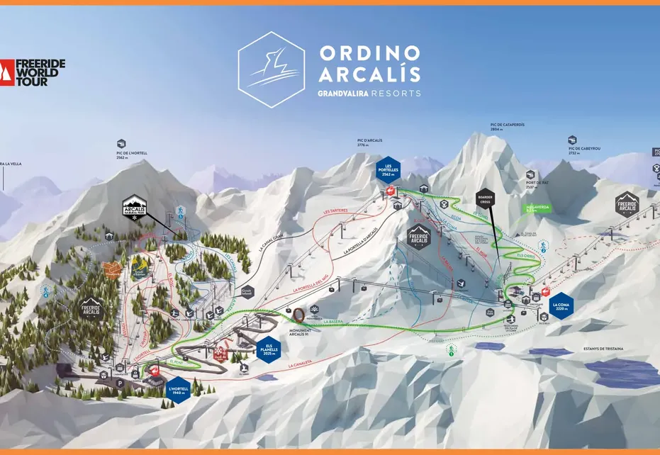 Ordino Arcalis Ski Map
