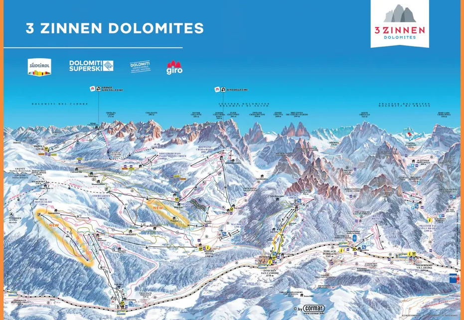 Sexten Sesto Ski Map