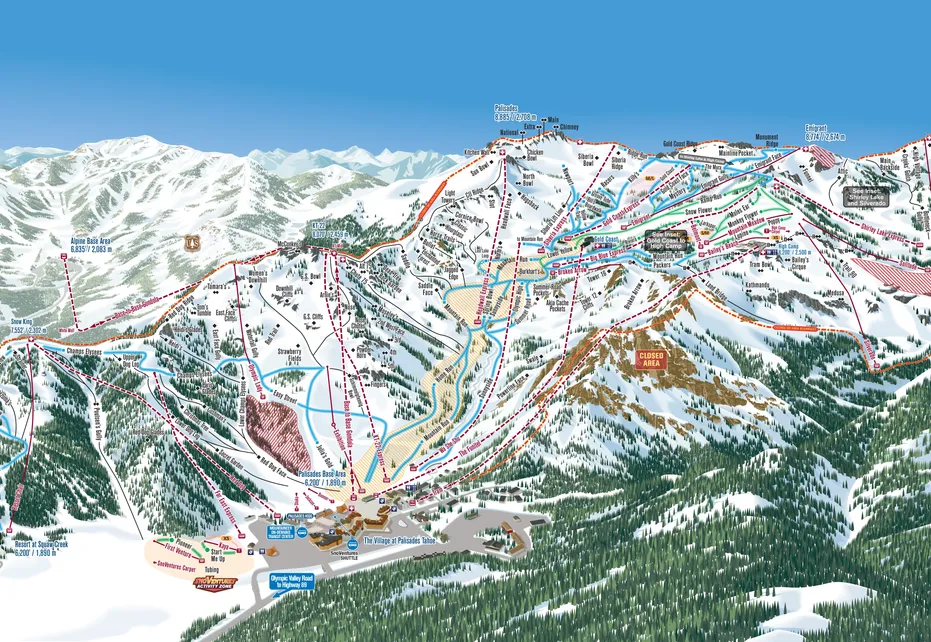 Alpine Meadows Main Ski Map