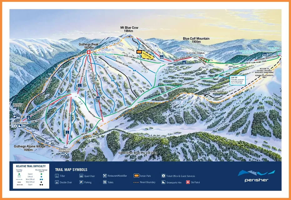 Guthega Peak Ski Map