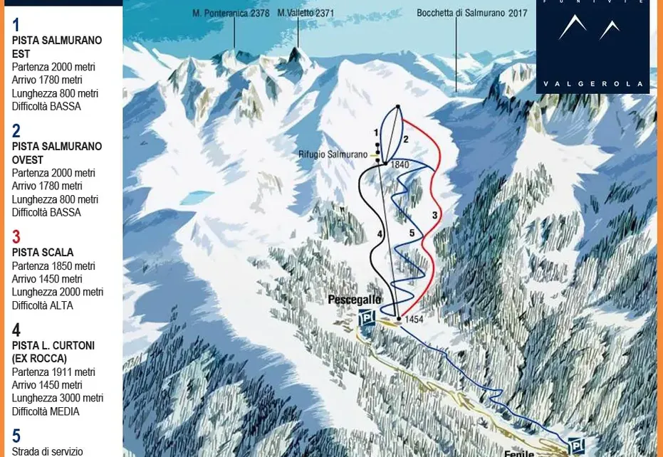 Pescegallo - Valgerola Ski Map