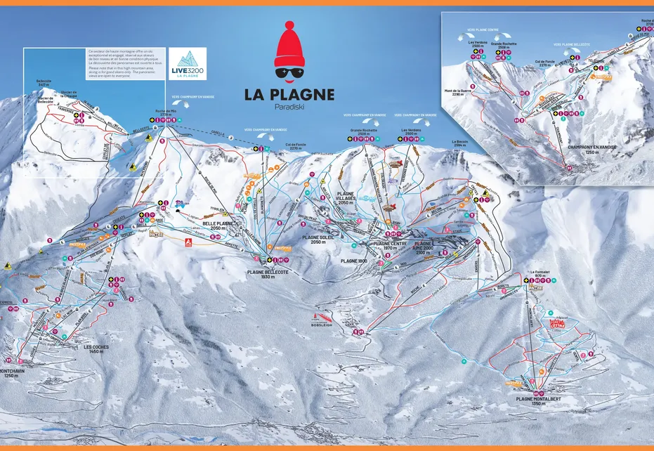 Plagne Soleil Ski Map