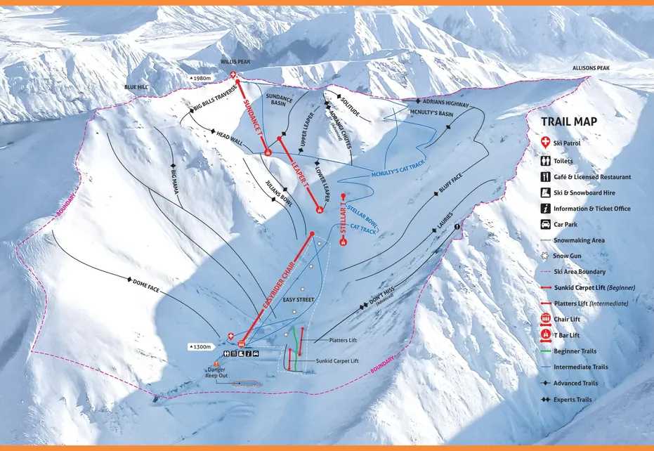 Porters ski map