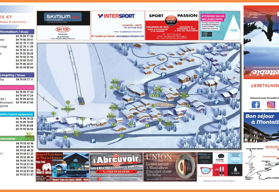 Plagne Montalbert Ski Resort map