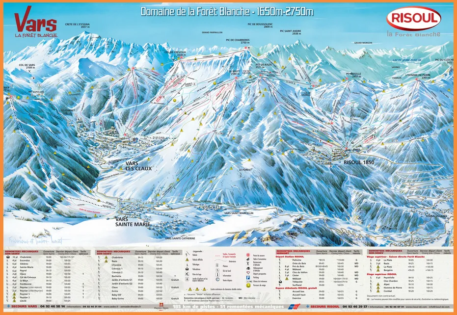 Vars Ski Map