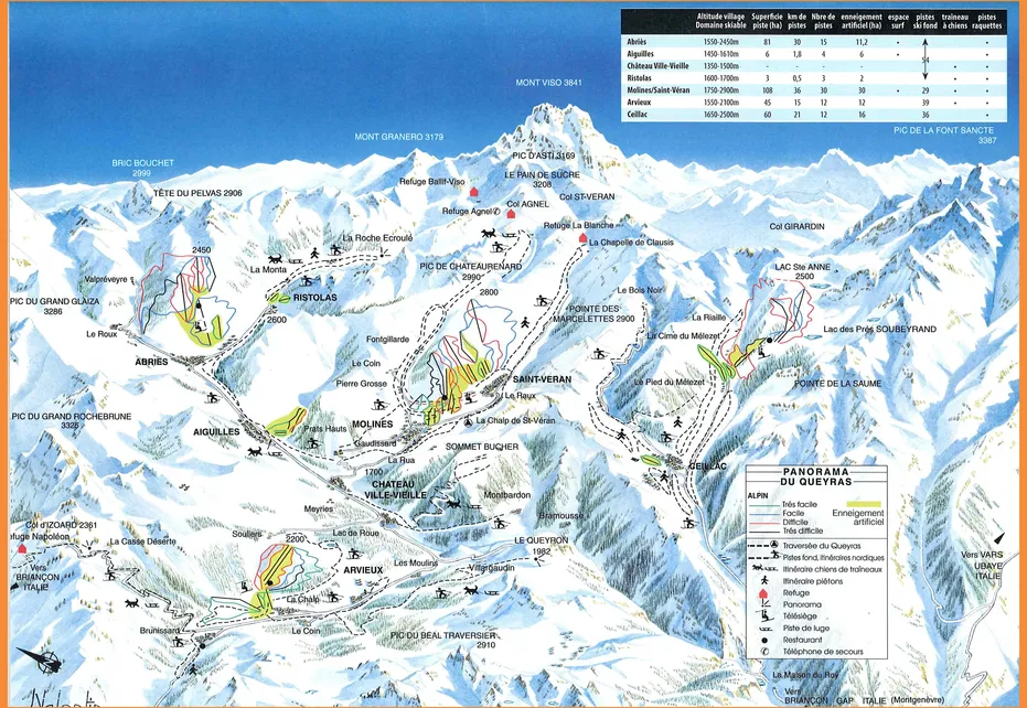 Le Queyras Ski Map