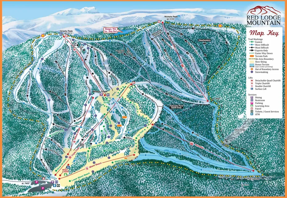 Red Lodge Mountain Ski  Map