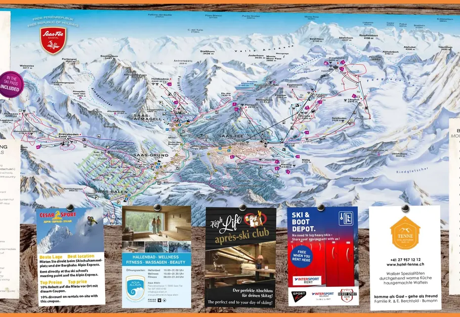 Saas Fee Ski Map