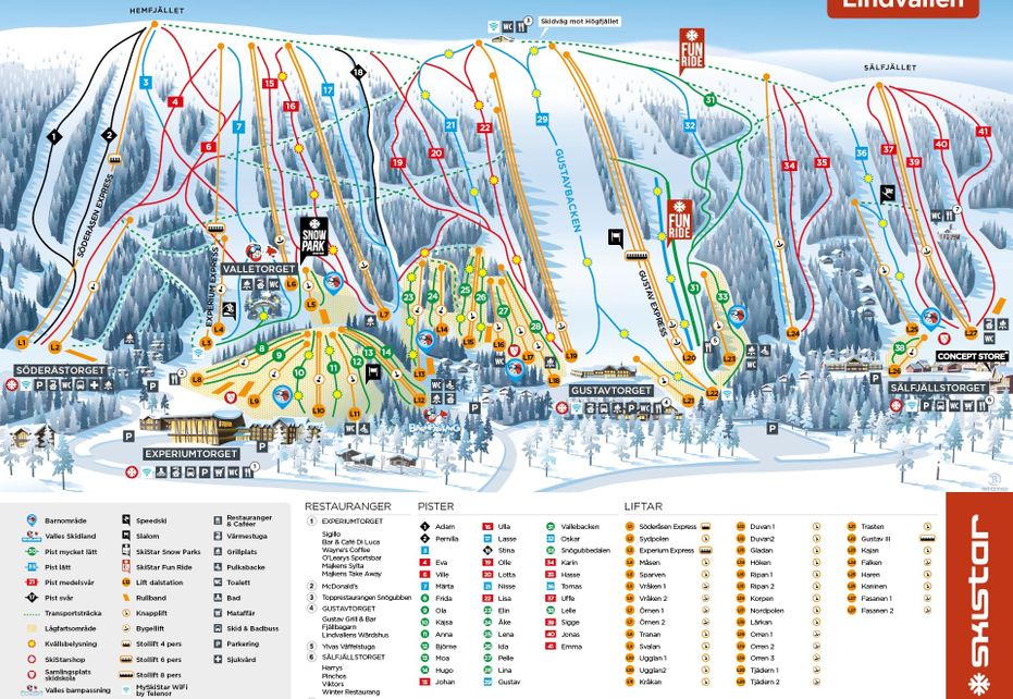 Sälen Lindvallen Ski Map