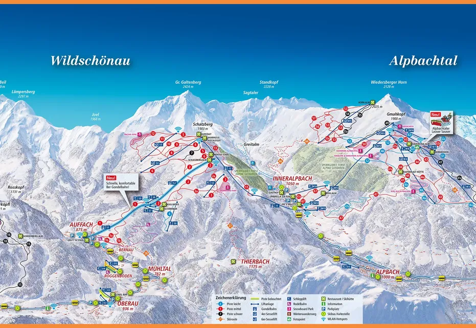 Inneralpbach Ski Map