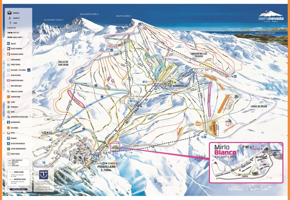 Sierra Nevada Ski Map