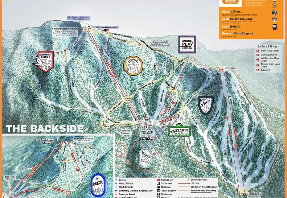 Sierra at Tahoe Ski  Map
