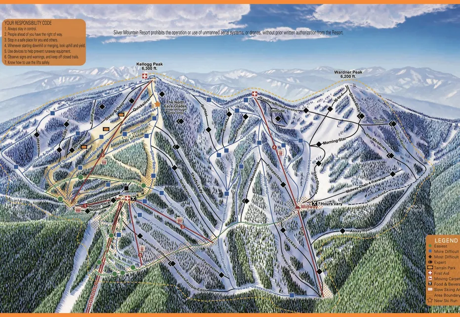 Silver Mountain Ski  Map