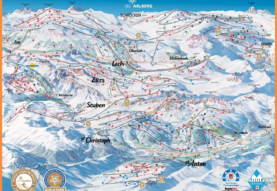 Arlberg Ski Map