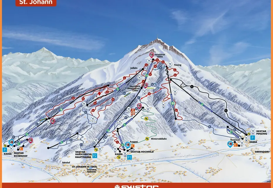 St. Johann Ski Map