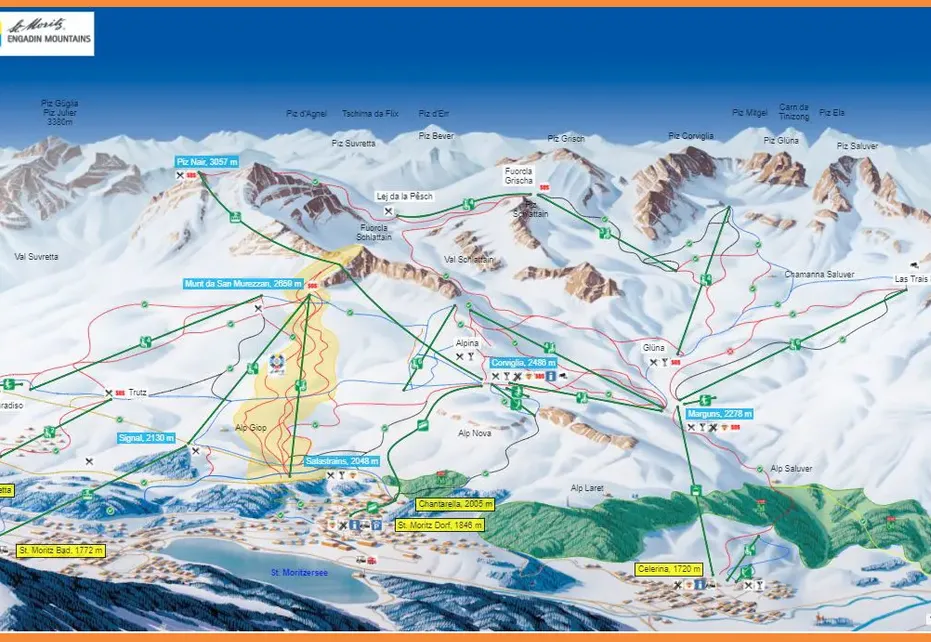 St Moritz Ski Map